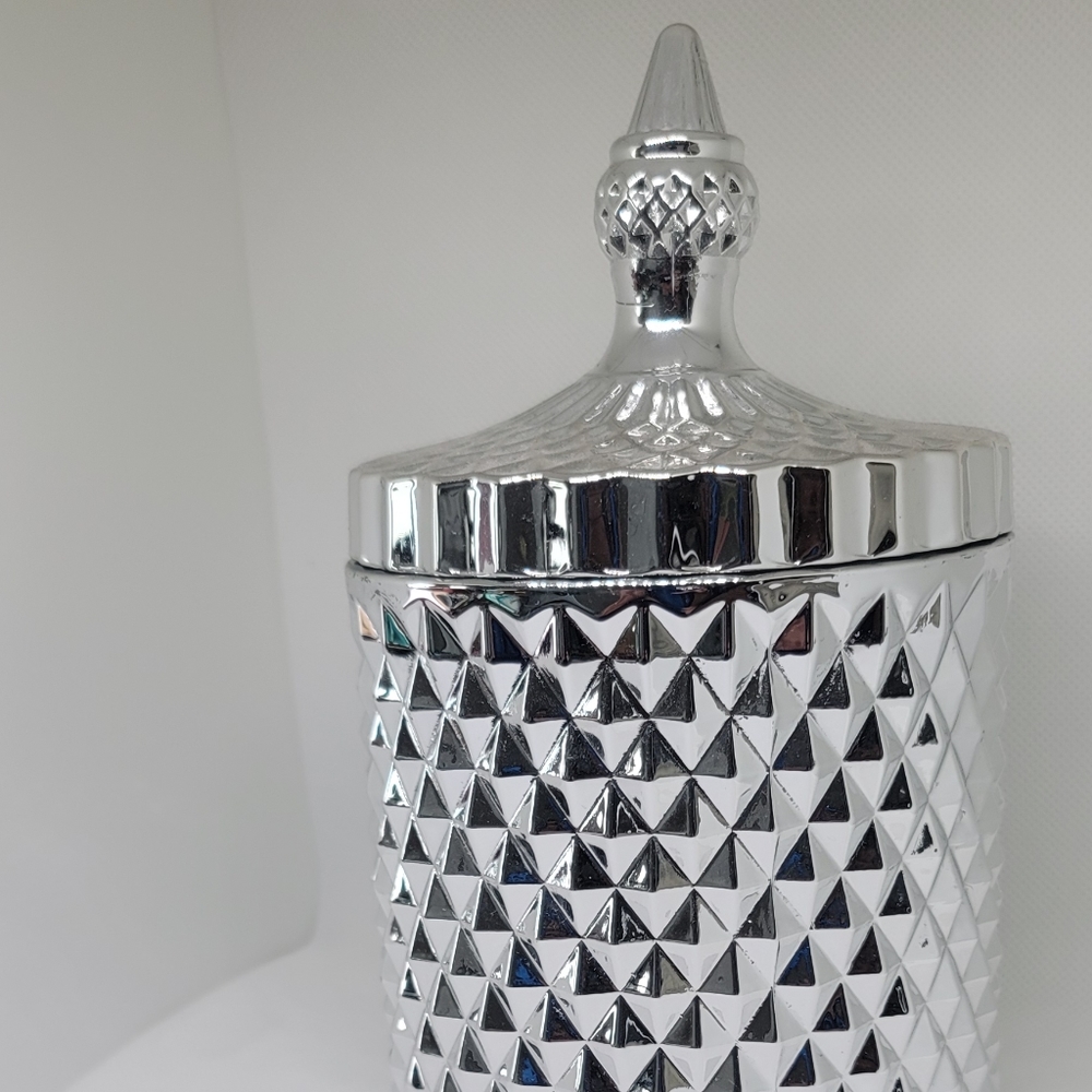 Silver Glass Decorative Jar